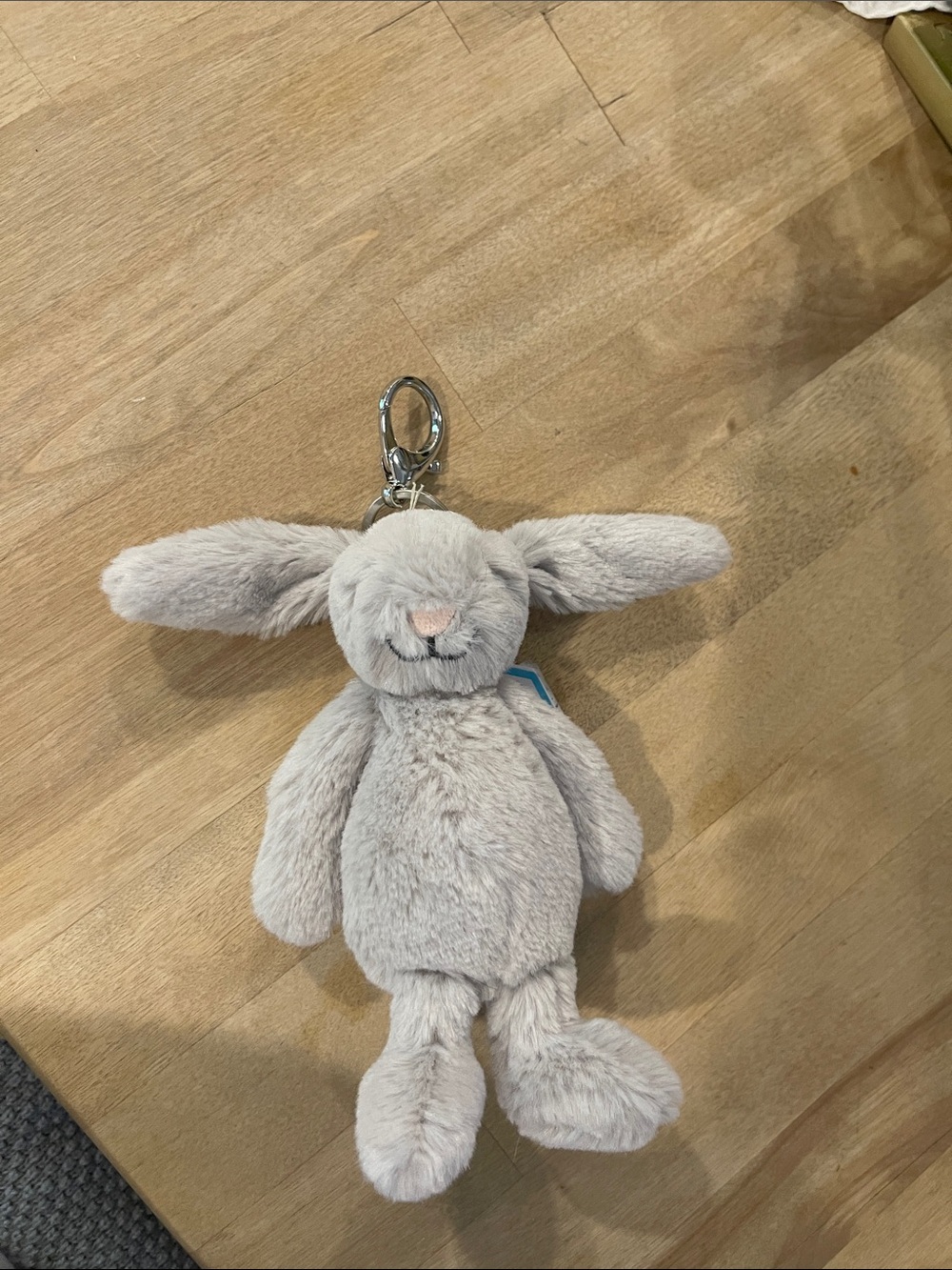 Bashful silver bunny bag charm
